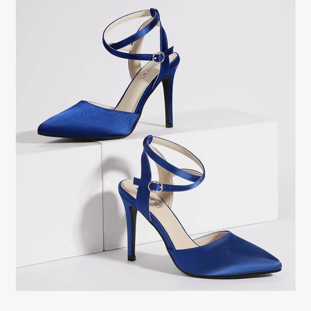 IDIFU Royal Blue Satin Heels